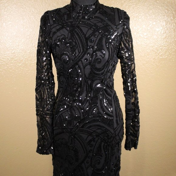 Beautiful Black Sequin Dress - Picture 3 of 11